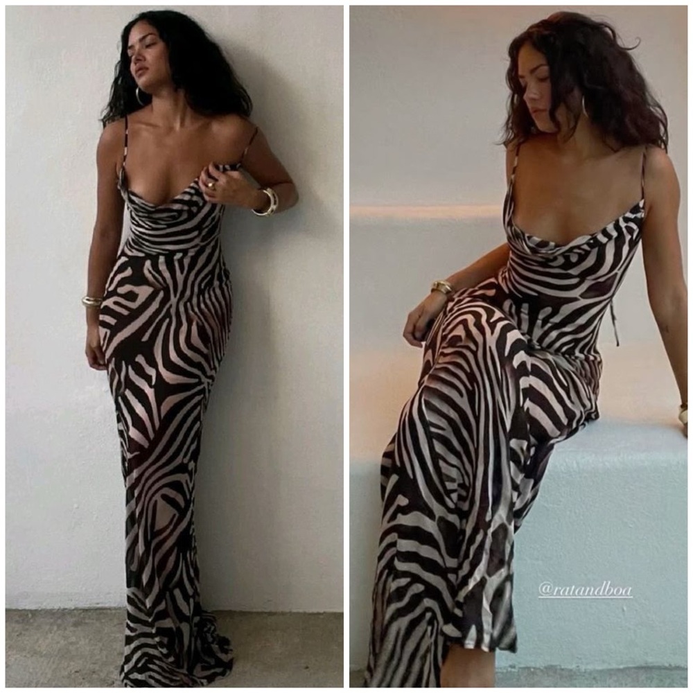 Rat & Boa Majel Maxi Dress Zebra NWT - Picture 1 of 12
